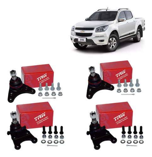 Kit 4 Pivôs Suspensão Inferior Superior S10 2012/2016 Trw