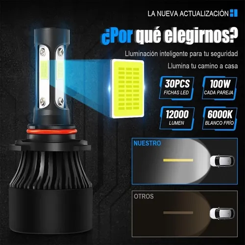 Para Dodge Kit Focos Led De 4 Lados Luz Alta/baja/niebla