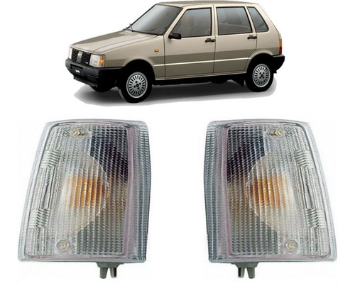 Juego Giros Faros Delanteros Fiat Uno 1989 1990 1991 Cristal