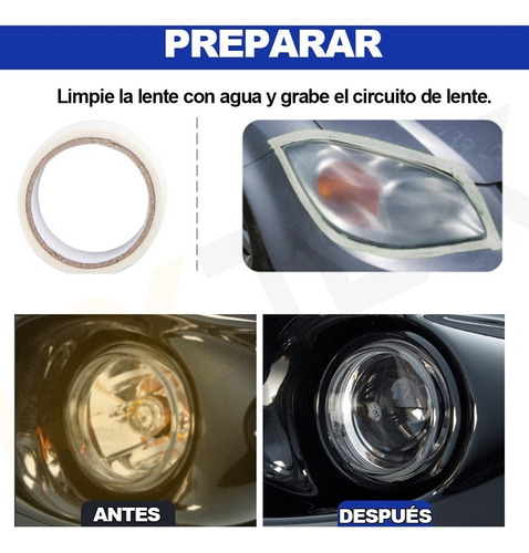 Kit De Restauración De Faros Disco Cuidado Pulido Coche Negro