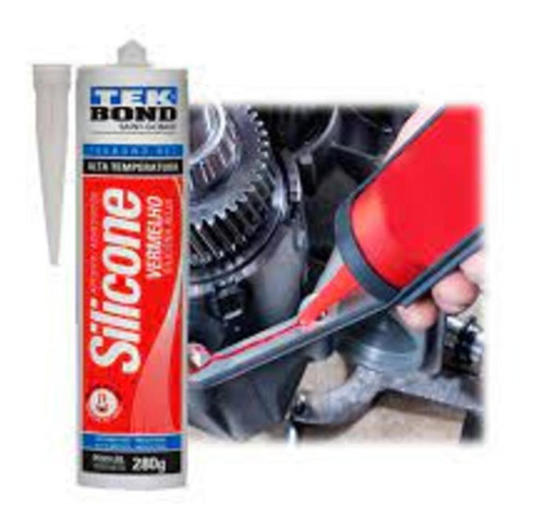 Pegamento de Silicona Motor Alta Temperatura Rojo 50gr Tek Bond