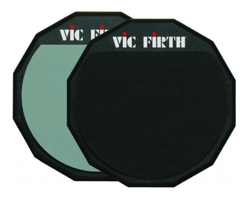 Pad De Práctica Vic Firth Doble Cara De 6 Pulgadas Color Negro y Gris