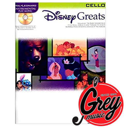 Libro Hal Leonard Hl00841943 Disney Greats Para Cello Con Cd