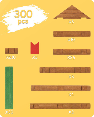Juego De Cabañas De Madera Building House Toy Sainsmart Jr.,