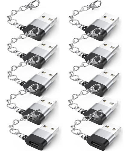 Adaptador Usb C Hembra A Usb Macho, Paquete De 10 Unidades,.