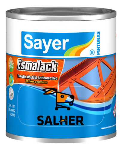 Esmalack E S M A L T E Alquidalico Bote 250ml Sayer Color Negro Mate Ee-1100