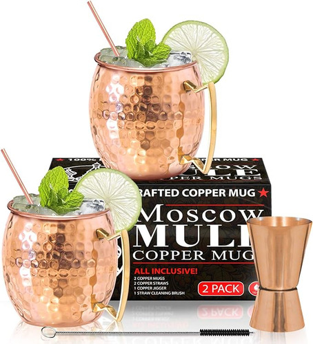 Moscow Mule Juego 2 Tazas Cobre 100 Hechas Tazas Cobre Solid