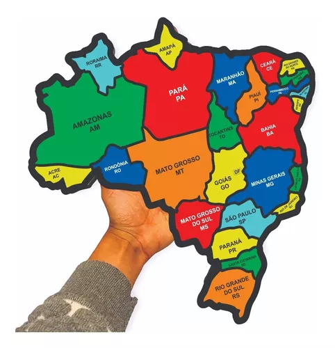 Jogo Tabuleiro Quebra Cabeça Mapa Do Brasil 3d Frete Gratis