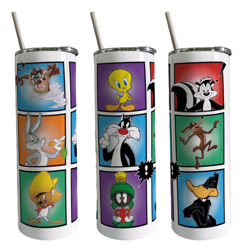 Termo Café Skinny Tumbler Los Looney Tunes Varios Personajes