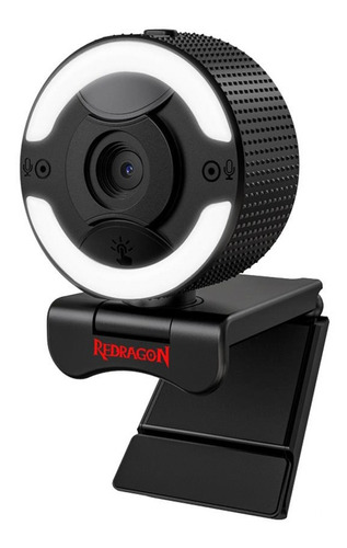 Câmera Webcam Redragon Gw910 One Shot 1080p Luz Embutido Cor Preto