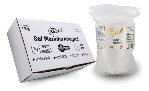 Sal Marinho Integral Sem Iodo 100% Natural Fino 1kg Puro