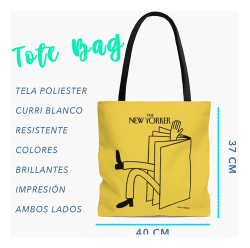 The New Yorker Tote Bag Bolsa De Tela Shopping Bag Color Amarillo
