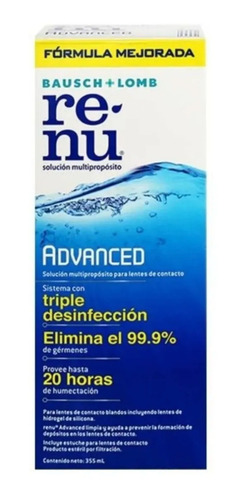 Imagen 2 de 4 de Renu Jumbo 355ml Liquido Lentes Contacto Solución + Estuche