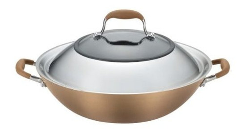 Anolon 84058 Sarten Wok Antiadherente Anodizado Duro Avanza