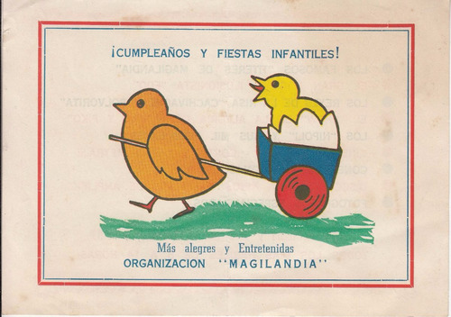 Uruguay Antiguo Flyer Fiestas Infantiles Magilandia Vintage
