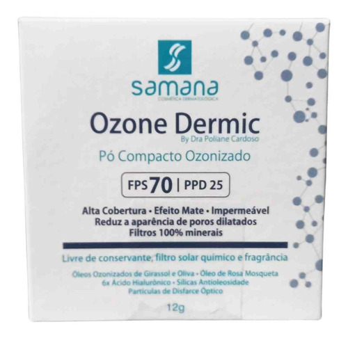 Samana Ozone Dermic Pó Compacto Fps70 Natural 12g 