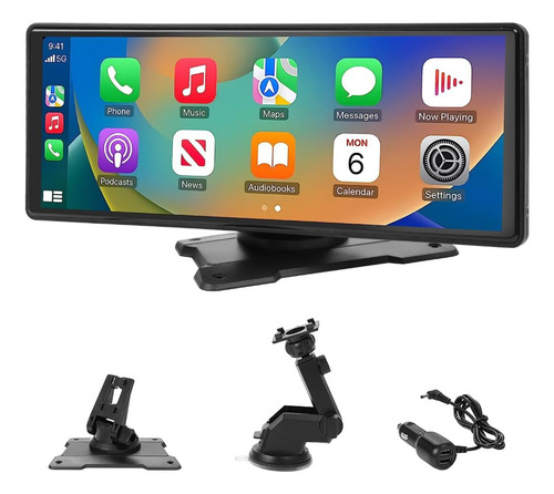 Zerdie 10.26 Polegadas Tela Sensível ao Toque Portátil Sem Fio Para Automóveis, Tela Estéreo Sensível ao Toque Hd Ips, Autoestéreo Estéreo Portátil Sem Fio, Rádio Compatível Com Bluetooth, Car Player