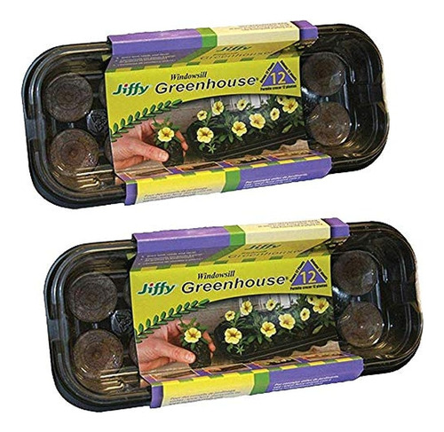 Jiffy 36mm Windowsill Greenhouse (paquete De 2)