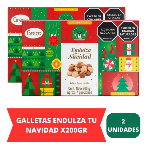 Galletas Endulza Tu Navidad 200gr X 2 - Kg a $11000