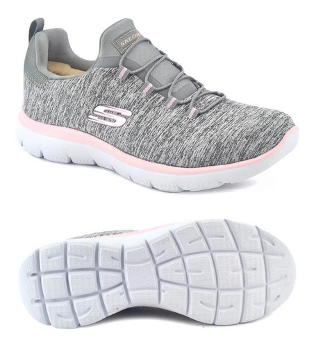 Zapatillas Skechers Running Mujer Summitwuick Gris-rosa Cli