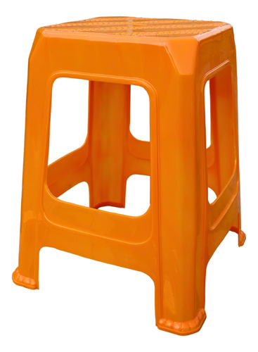 Banco De Plástico 10 Piezas Reforzado Uso Rudo Negocio Plastico Naranja