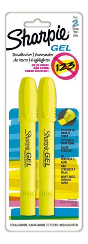 2 marcadores de gel Sharpie e marcadores amarelos Bullet Point