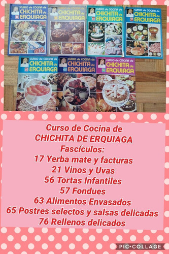 Curso De Cocina Con Chichita De Erquiaga. Lote 7 Revistas