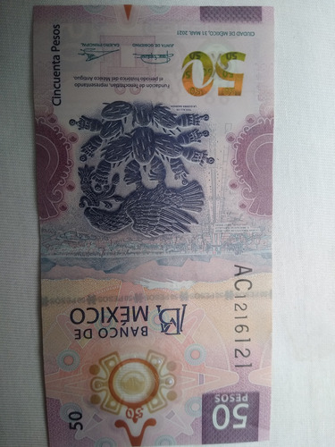 Billete De 50 Pesos Ajolote Ac 1216121