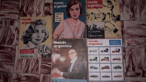 Lote Por 5 Revistas Antiguas Mundo Argentino Año Nº1958/59