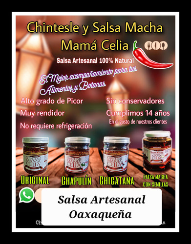 Salsa De Chapulin Chintesle Mama Celia Picante Oaxaqueño