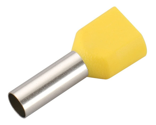 100 X Terminal Conector Tubular Ilhós Duplo 6,0mm Amarelo