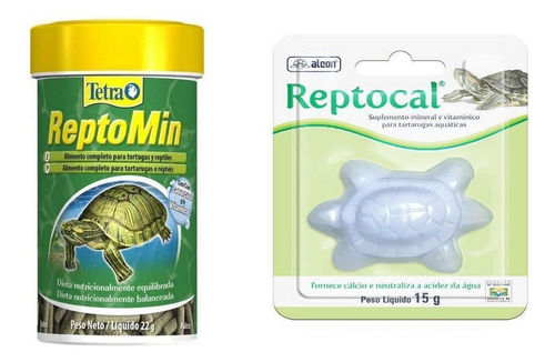 Kit Para Répteis Tetra Reptomin 22g + Alcon Reptocal 15g
