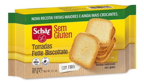 Torrada Fette Biscottate Sem Glúten Schar 87g