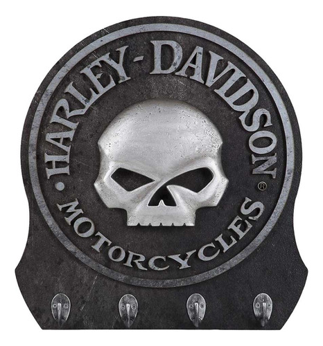 Harley-davidson Perchero Con Diseño De Calavera Con 4 Gancho