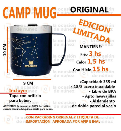 Imagen 2 de 7 de Taza Vaso Stanley Termico Camp Mug 355 Ml Edicion Limitada