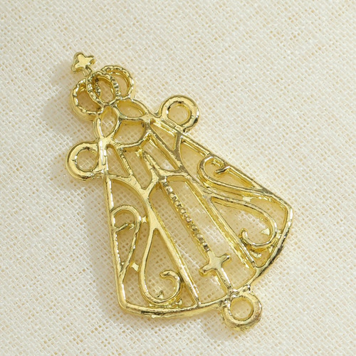 Pingente De Zamac Asas Da Fé Zamac Com Zamac 8 Y Desenho Do Crucifixo E Entremeio Com 2cm De Diâmetro - 4cm De Comprimento X 1cm De Altura - Dourado Latão, Ouro Velho E Níquel Por 40 Kit