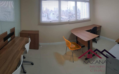 Sala Comercial Na Avenida Ana Costa Em Santos - 4505