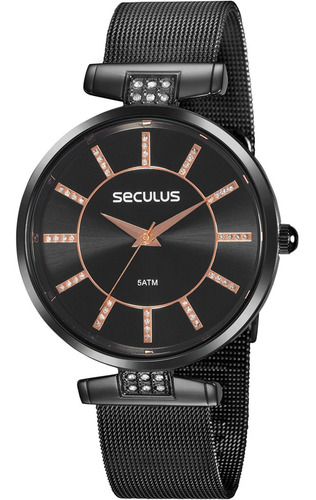 Relógio Feminino Seculus 2 Anos De Garantia 77060lpsvps2