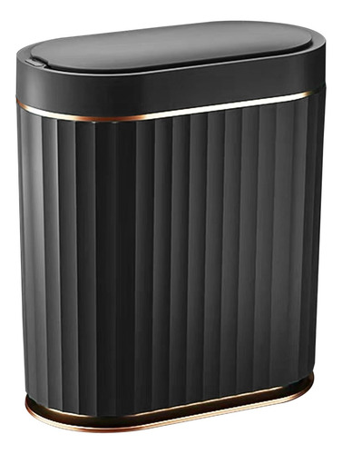 Cubeta De Basura Con Tapa Para Baño Negro Con Sensor De 2