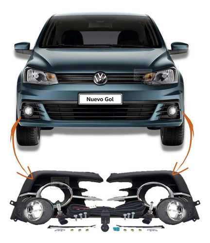 Kit Faro Auxiliar Volkswagen Gol Trend 2016 2017 2018