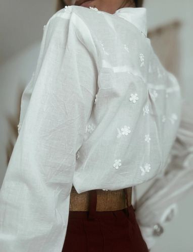 Camisa Blusa Importada Bordada Broderie Encaje Puntilla
