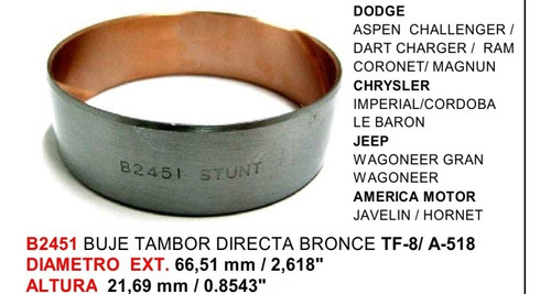 Bocina Tambor Diresta Tf-8/a518 Dodge Ram 