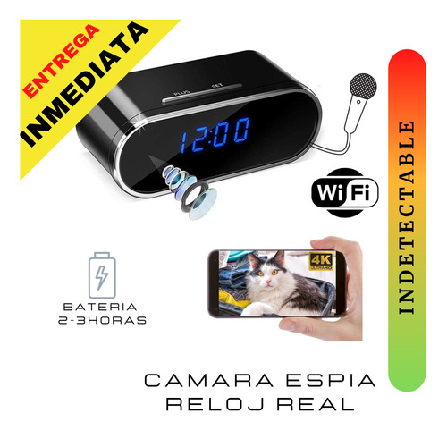 Camara Espía Wifi  Reloj Recargable Microfono Audio Video