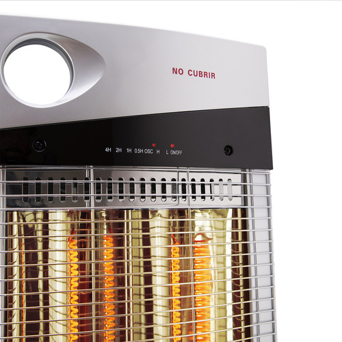 Estufa Eléctrica Fibra De Carbono Nsb 120k6 Control Remoto Gris