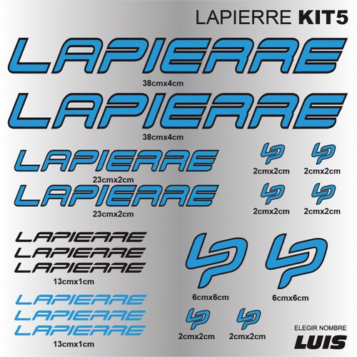 Lapierre Kit5 Sticker Calcomania Para Cuadro De Bicicleta