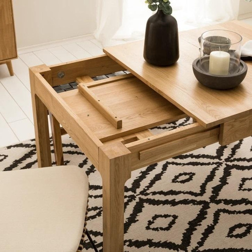 Imagen 4 de 10 de Mesa Extensible De Comedor 100% Madera Roble Ref: Maciza24