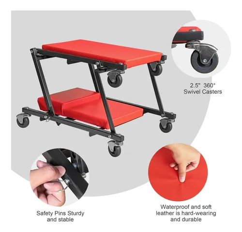Creeper Automotriz Plegable Rolling, Movilidad Y Confort
