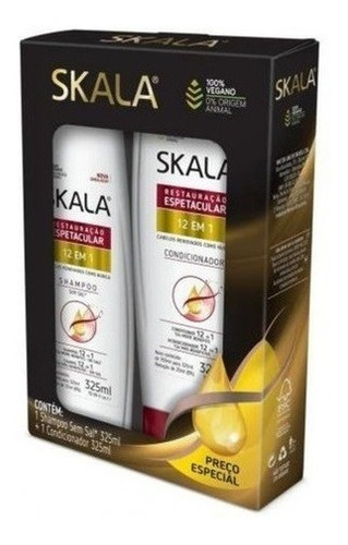 Kit Shampoo Acondicionador Skala 12 En 1 Restauraciónvegano