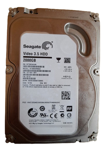 Disco Duro Interno Seagate Video 3.5 Hdd St2000vm003 2tb