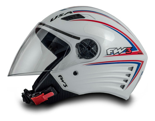 Imagem 6 de 7 de Capacete Com Viseira Cristal Para Moto X Open Eua Branco